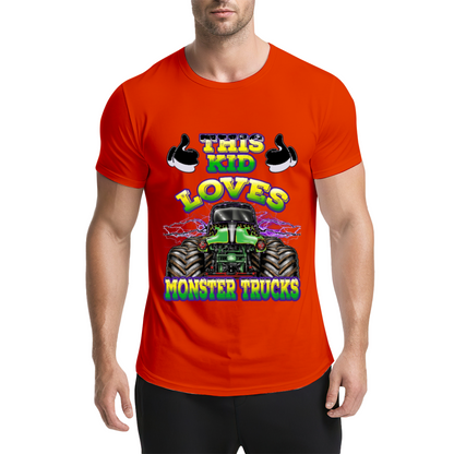 Colorful This Kid Loves Monster Trucks Cool Kids Shirt