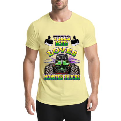 Colorful This Kid Loves Monster Trucks Cool Kids Shirt