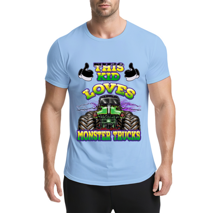 Colorful This Kid Loves Monster Trucks Cool Kids Shirt