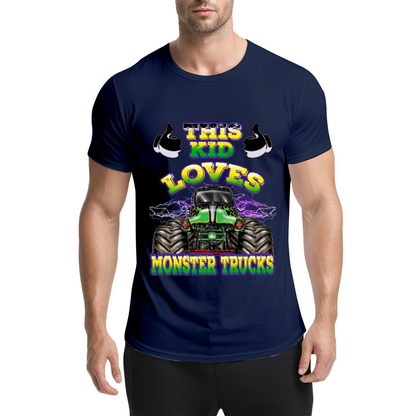 Colorful This Kid Loves Monster Trucks Cool Kids Shirt