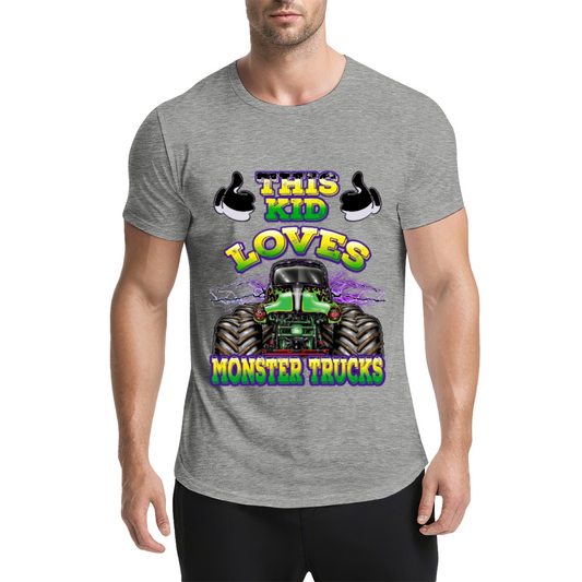Colorful This Kid Loves Monster Trucks Cool Kids Shirt