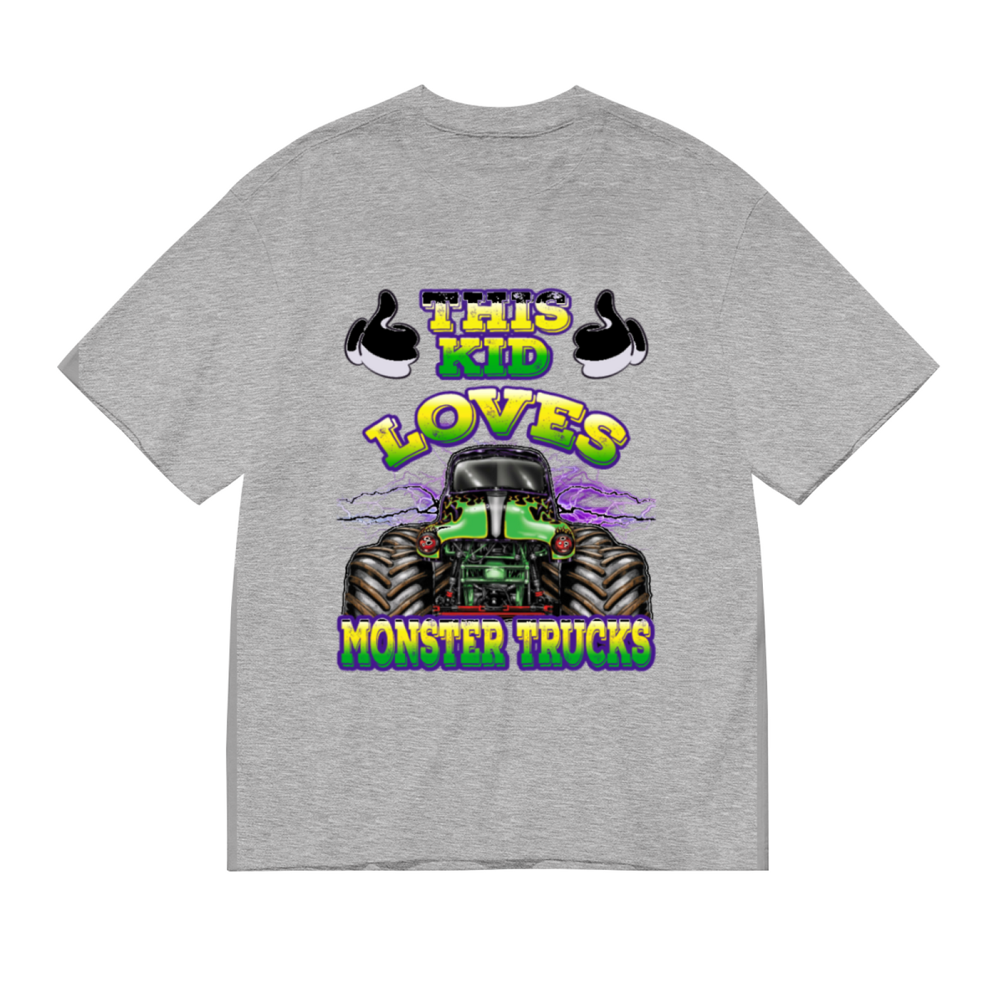 Colorful This Kid Loves Monster Trucks Cool Kids Shirt