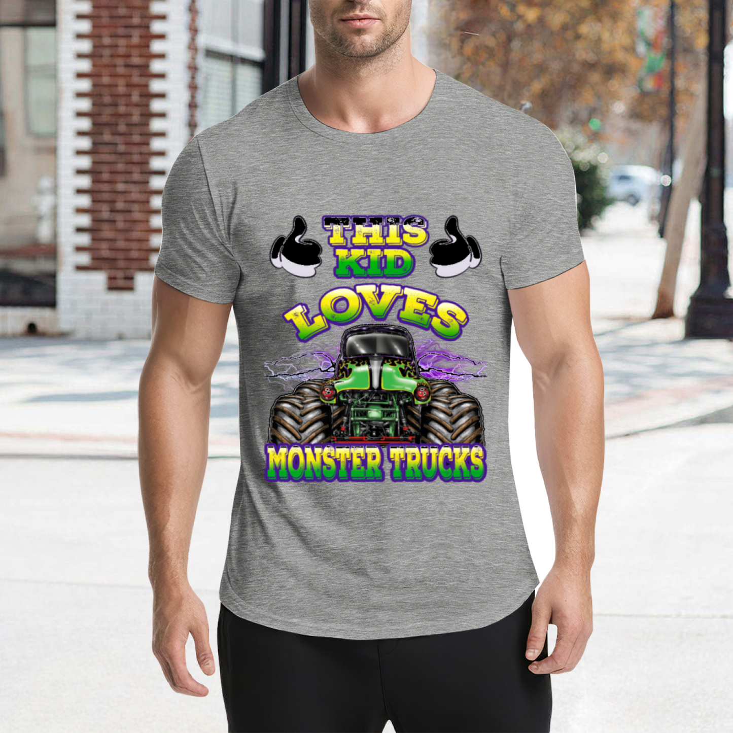 Colorful This Kid Loves Monster Trucks Cool Kids Shirt