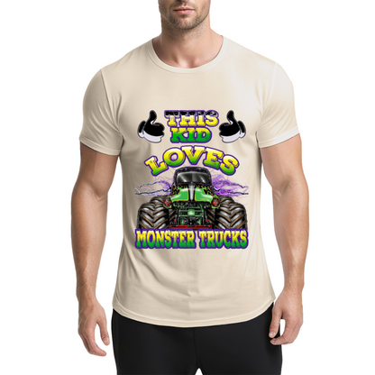 Colorful This Kid Loves Monster Trucks Cool Kids Shirt