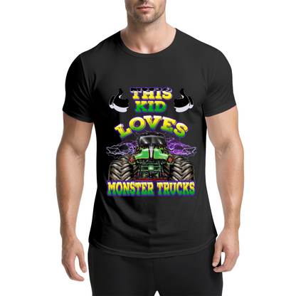 Colorful This Kid Loves Monster Trucks Cool Kids Shirt