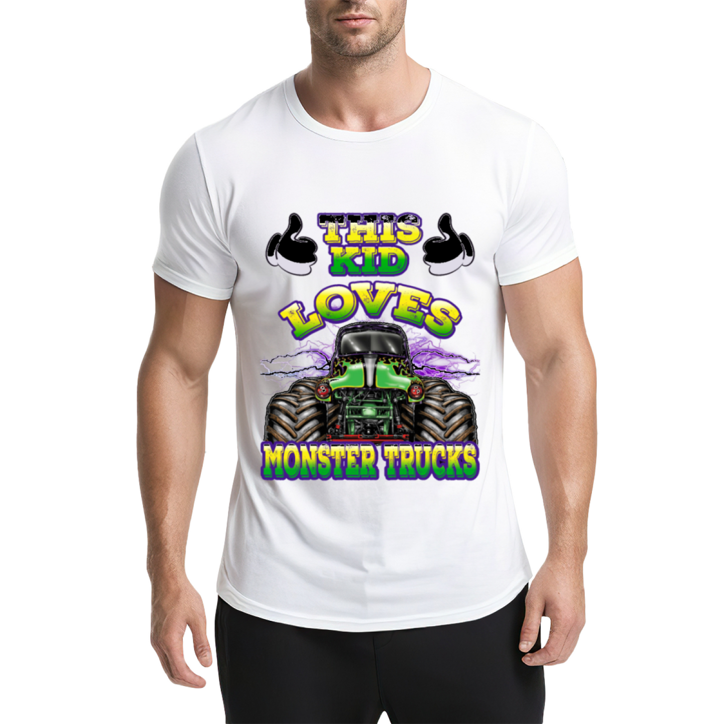 Colorful This Kid Loves Monster Trucks Cool Kids Shirt
