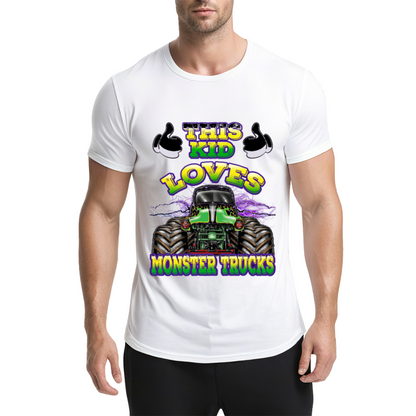 Colorful This Kid Loves Monster Trucks Cool Kids Shirt