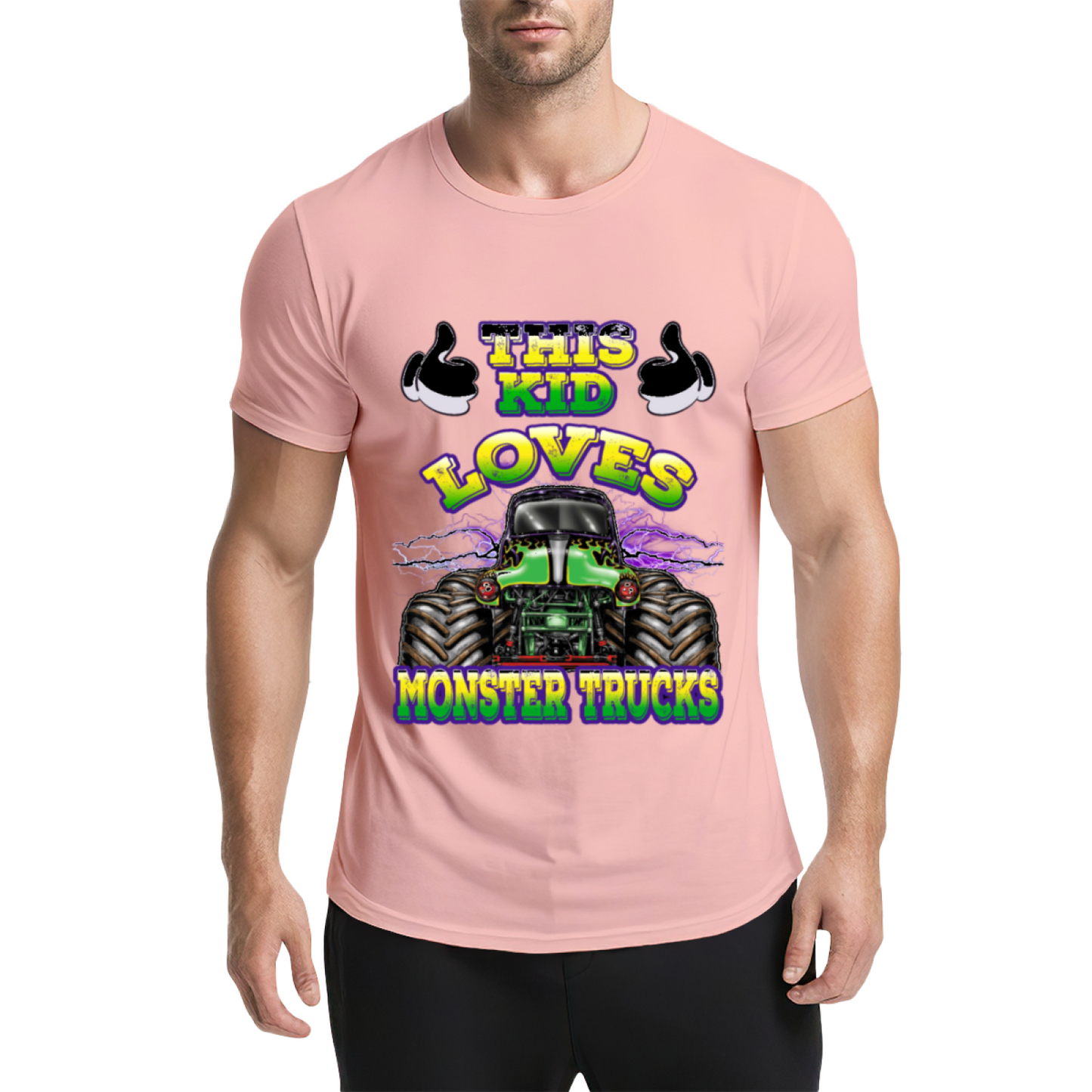 Colorful This Kid Loves Monster Trucks Cool Kids Shirt