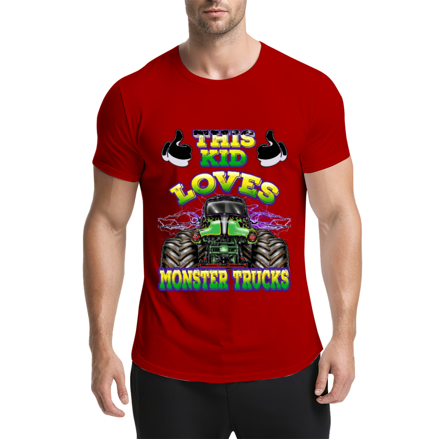 Colorful This Kid Loves Monster Trucks Cool Kids Shirt