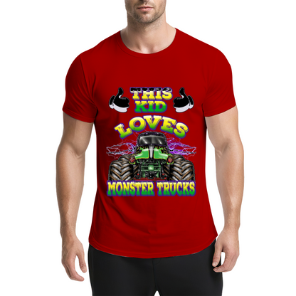 Colorful This Kid Loves Monster Trucks Cool Kids Shirt