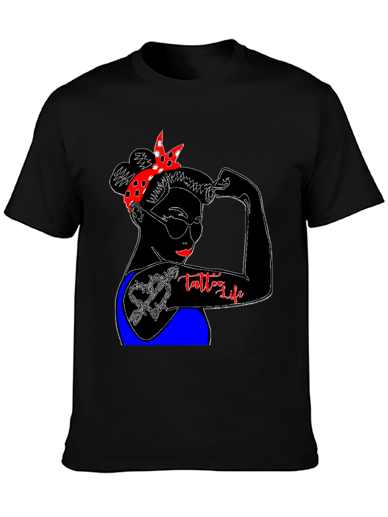 Tattoo Life Graphic T-Shirt - Strong Woman Design