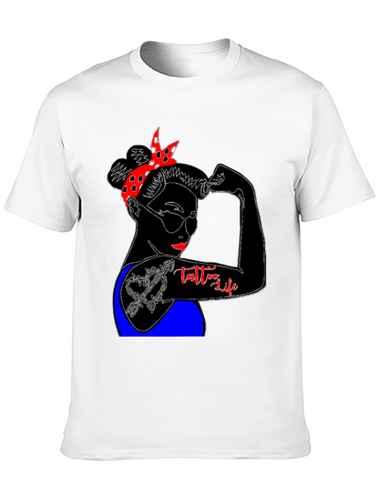 Tattoo Life Graphic T-Shirt - Strong Woman Design