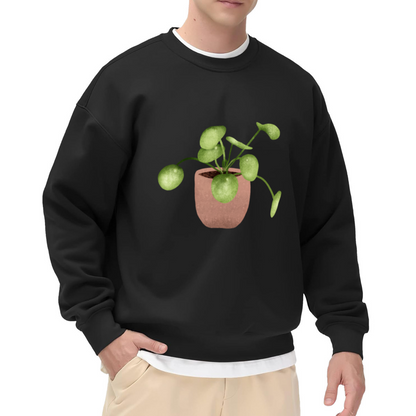 Cute Pilea Peperomioides Plant Lover Crewneck Sweatshirt