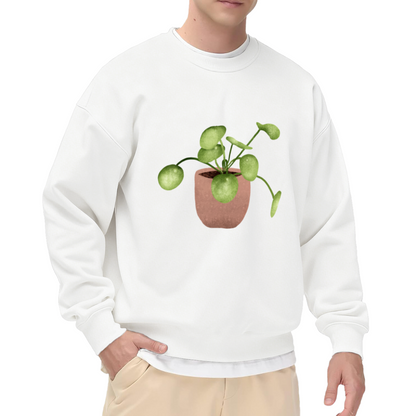 Cute Pilea Peperomioides Plant Lover Crewneck Sweatshirt