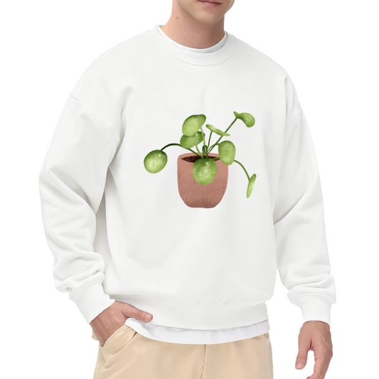 Cute Pilea Peperomioides Plant Lover Crewneck Sweatshirt