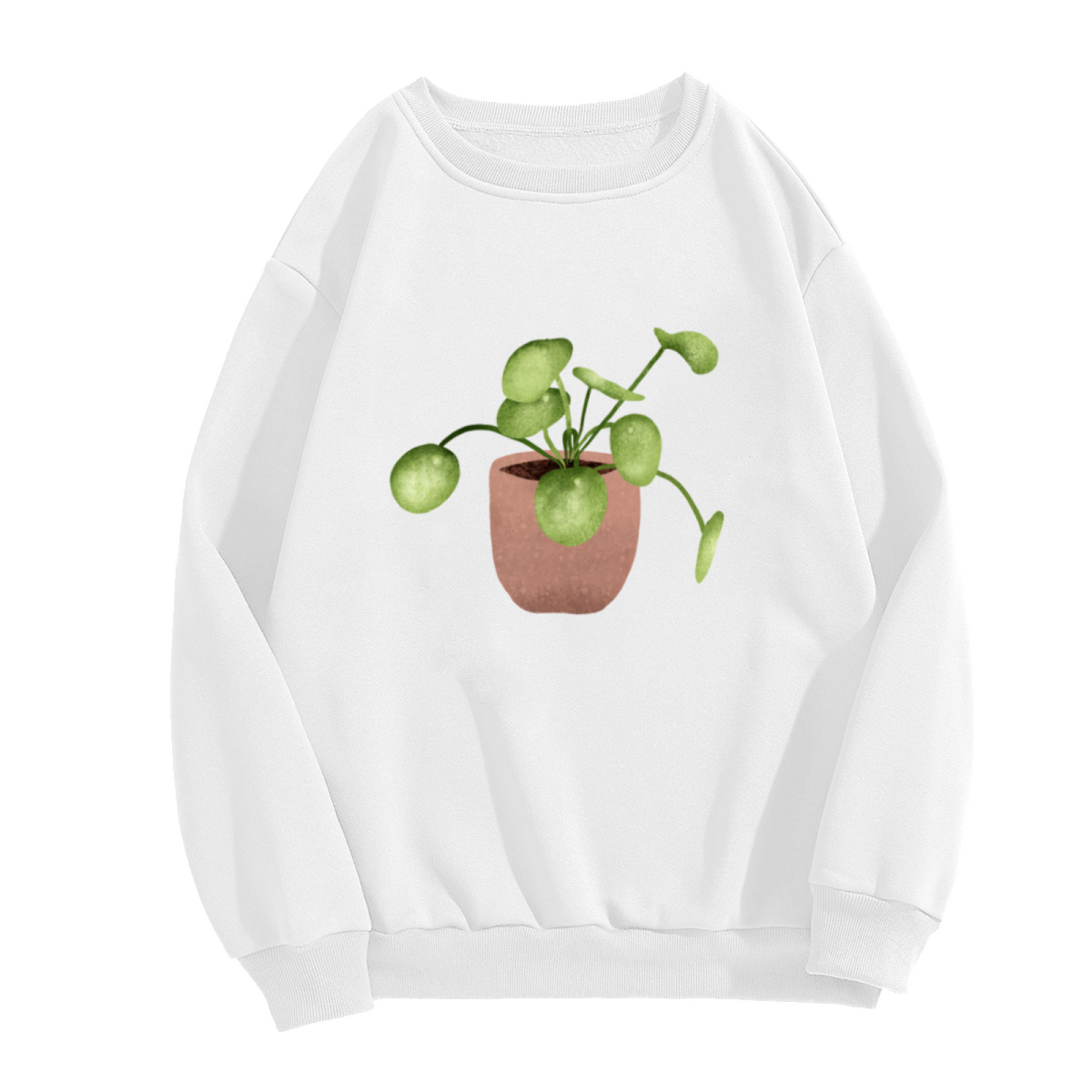 Cute Pilea Peperomioides Plant Lover Crewneck Sweatshirt