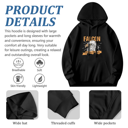 Falcon Eagle Wisdom And Efficiency Vintage Hoodie, Men¡¯s Cool Comfort Street Pullover