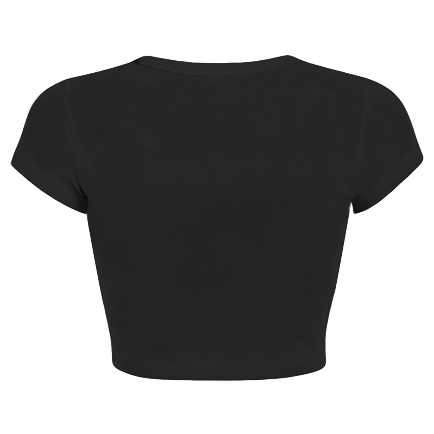 Tiny Broken Heart Pocket Detail Black Crop Top ¨C Minimal Sad Girl Aesthetic Tee