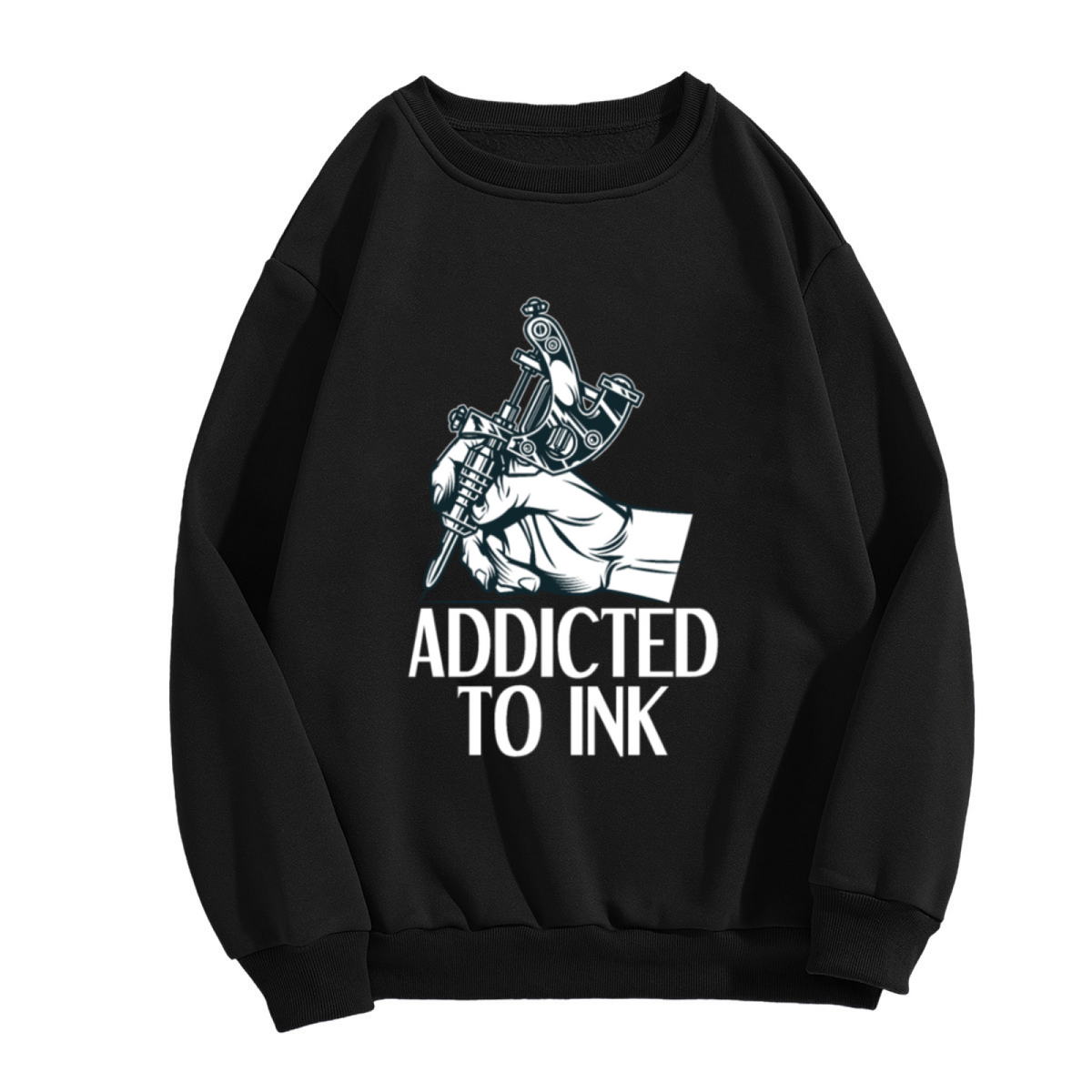 Addicted To Ink Tattoo Artist Graphic Crewneck Sweatshirt