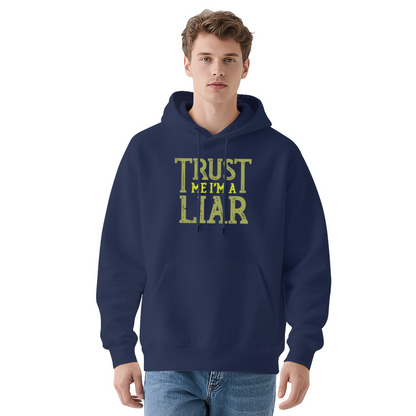 Distressed Trust Me I¡¯m A Liar Text Hoodie, Comfort Loose Fit