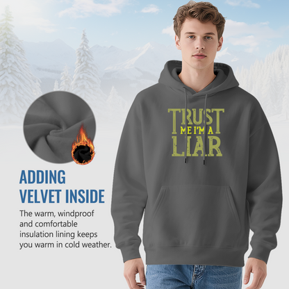 Distressed Trust Me I¡¯m A Liar Text Hoodie, Comfort Loose Fit