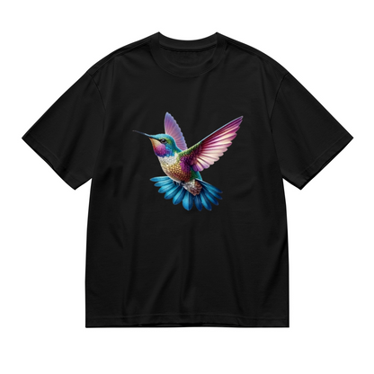 Colorful Rainbow Crystal Hummingbird Graphic Tee