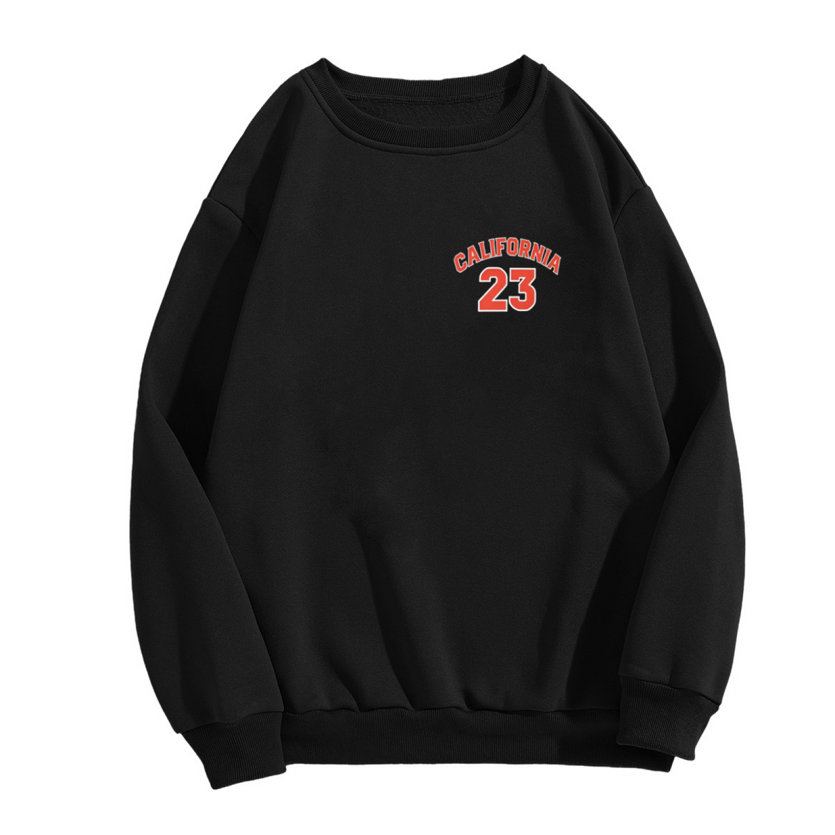 Retro California 23 Number Chest Print Black Sweatshirt