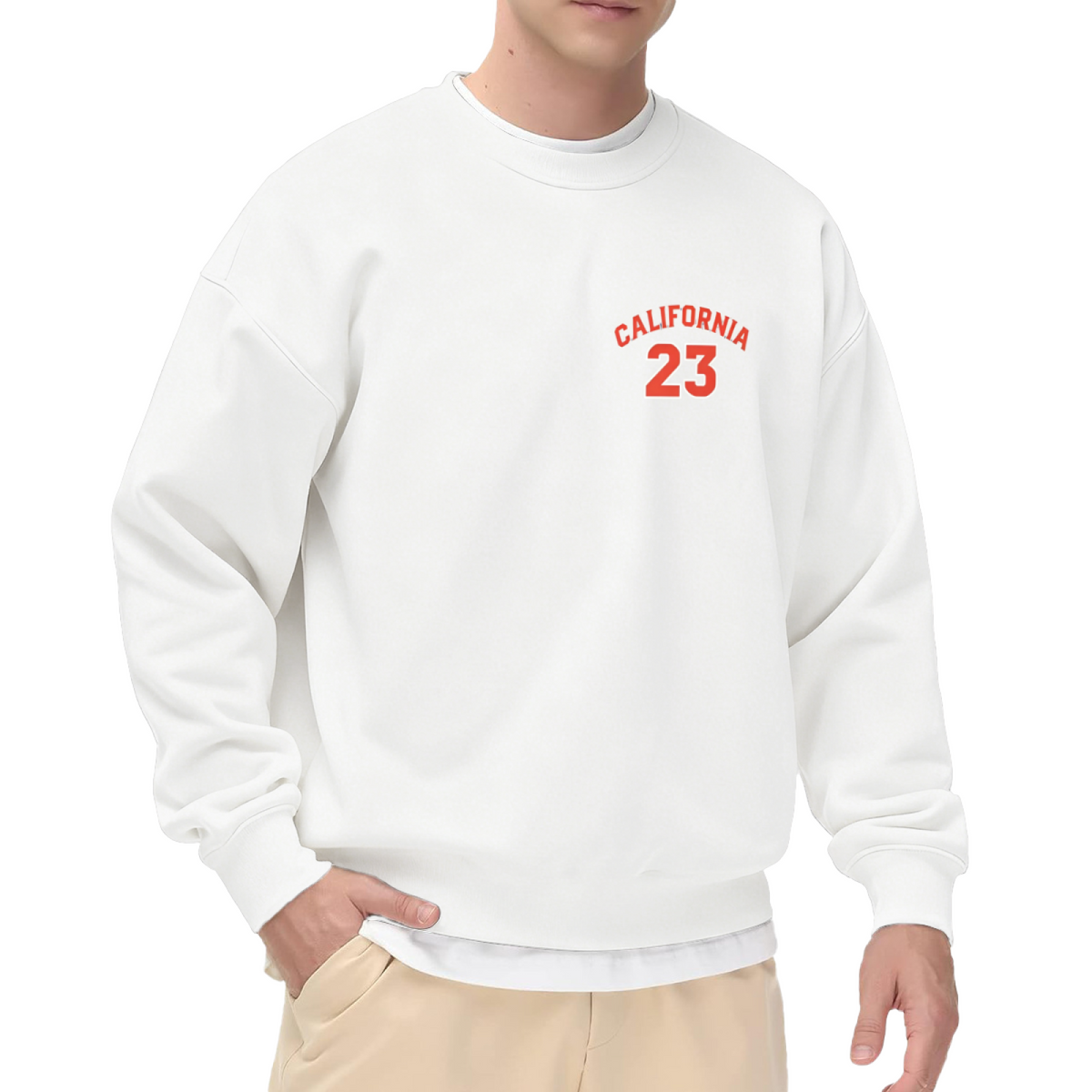 Retro California 23 Number Chest Print Black Sweatshirt