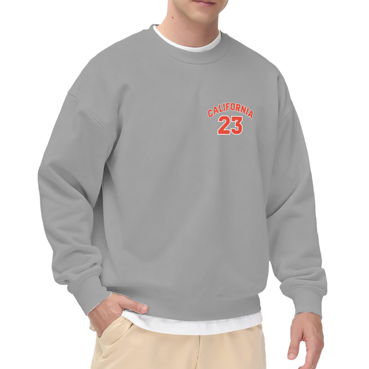 Retro California 23 Number Chest Print Black Sweatshirt