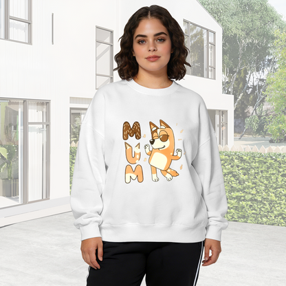 Fun Bluey MUM Cartoon Letter Design Crewneck Sweatshirt
