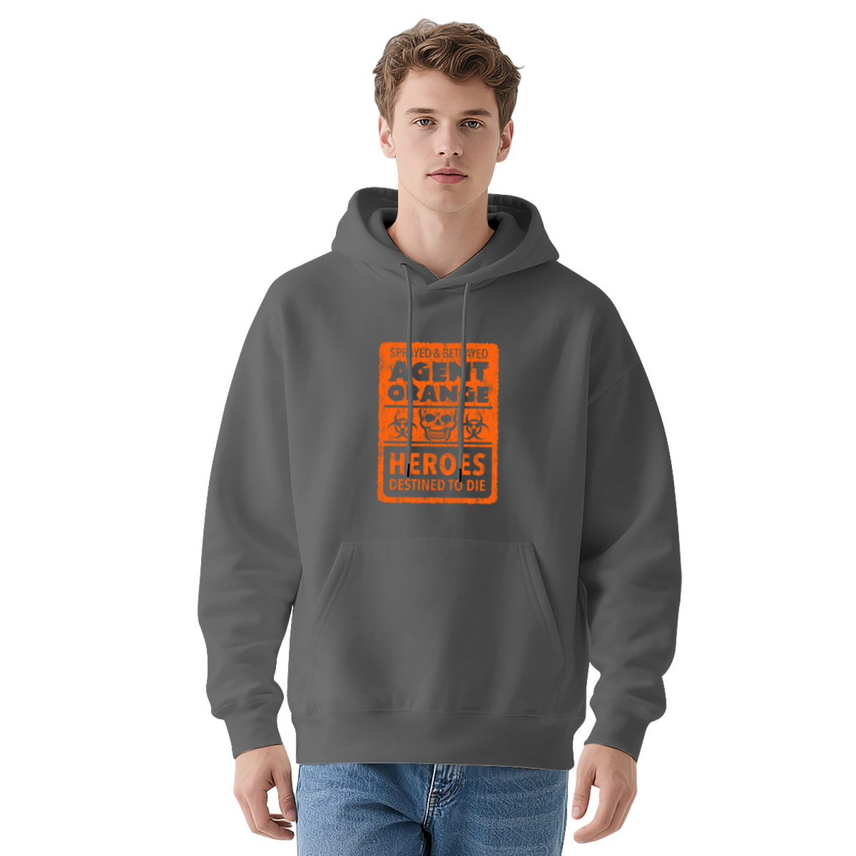 Agent Orange Veteran Retro Red Hoodie, Men Vintage Comfortable Pullover