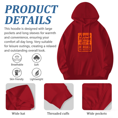 Agent Orange Veteran Retro Red Hoodie, Men Vintage Comfortable Pullover