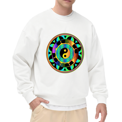 Colorful Yin Yang Mandala Art Graphic Crewneck Sweatshirt