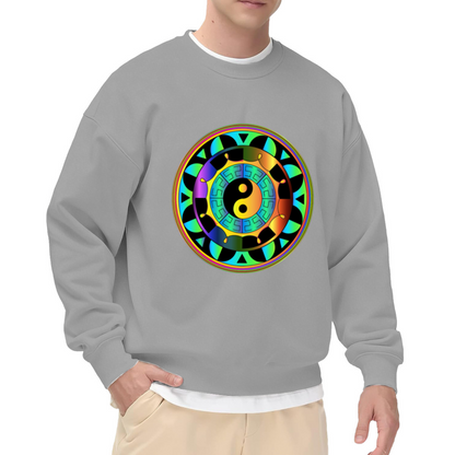 Colorful Yin Yang Mandala Art Graphic Crewneck Sweatshirt