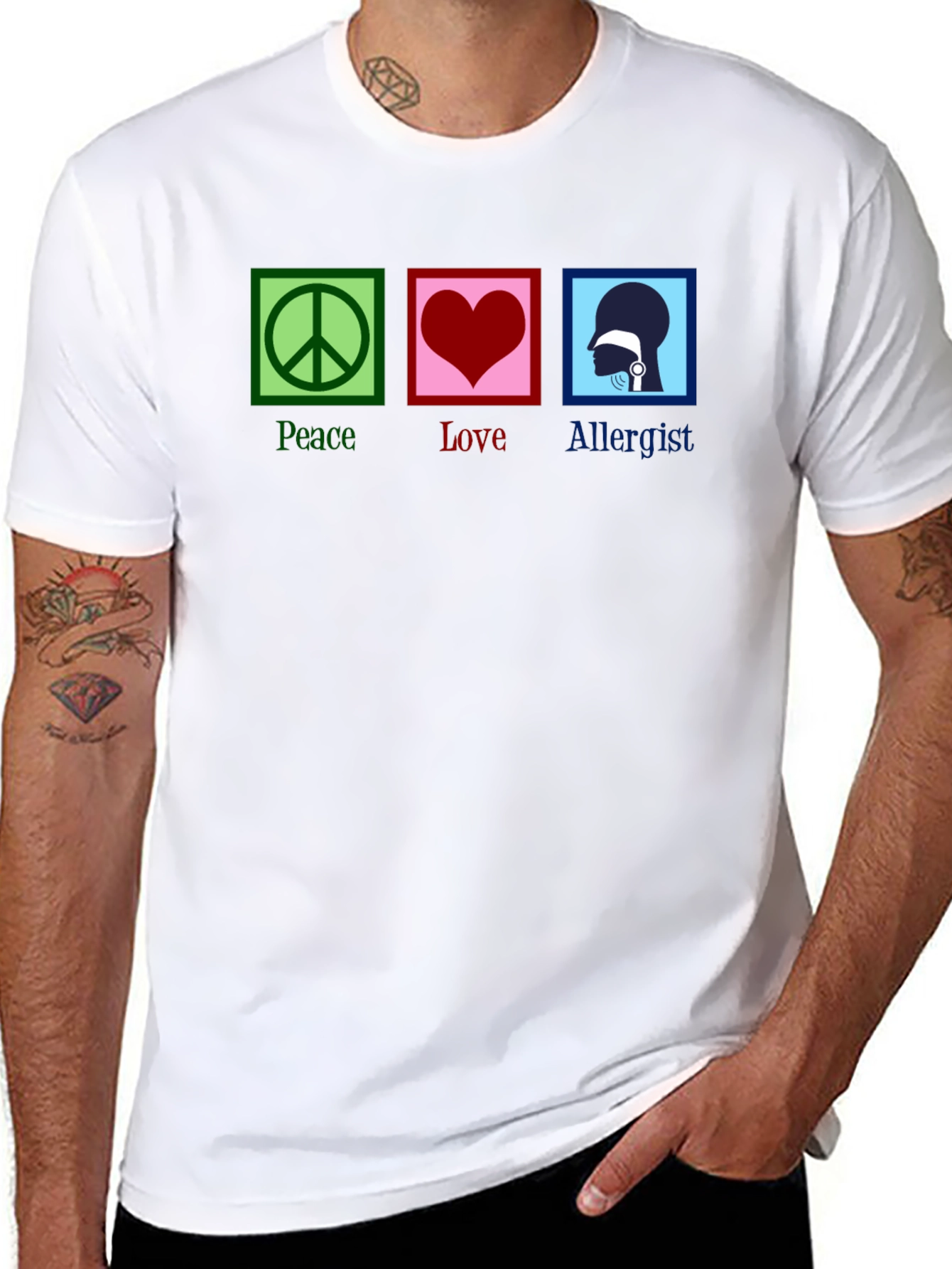 Peace Love Allergist Funny T-Shirt