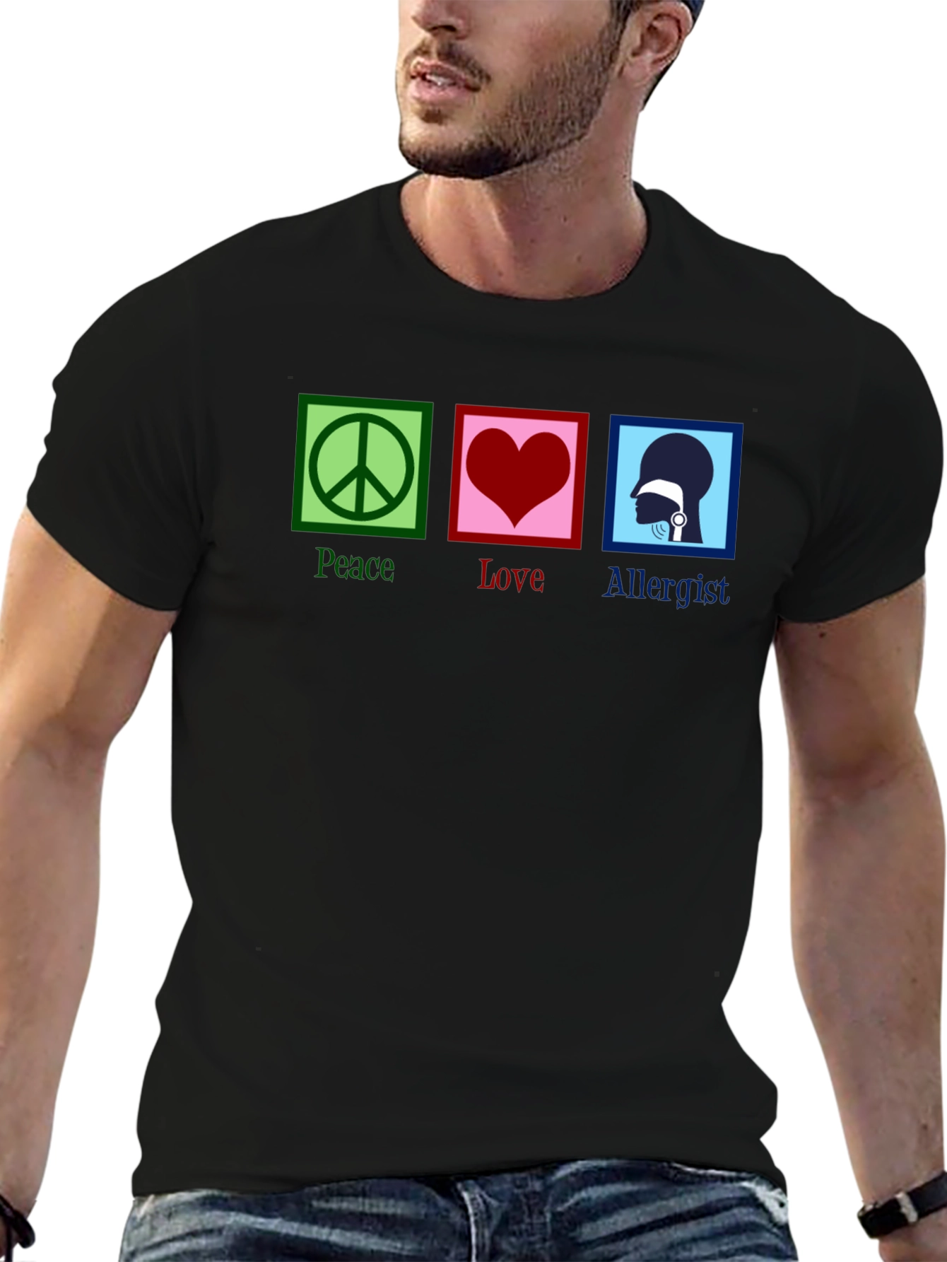 Peace Love Allergist Funny T-Shirt