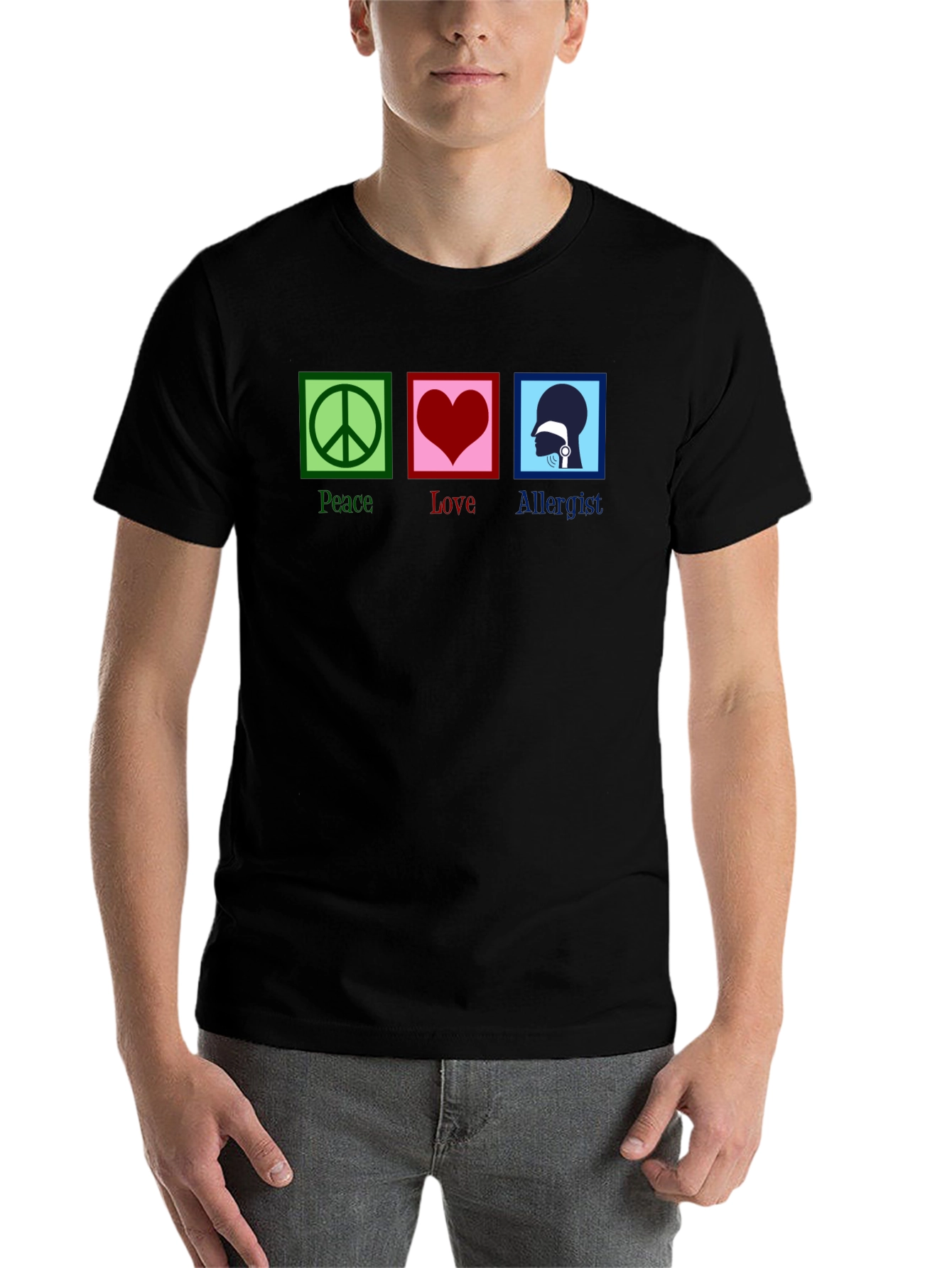 Peace Love Allergist Funny T-Shirt