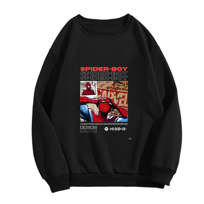 Spider?Boy Comic Retro Street?Style Crewneck Sweatshirt