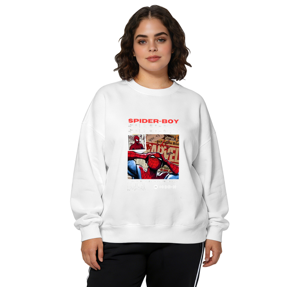 Spider?Boy Comic Retro Street?Style Crewneck Sweatshirt