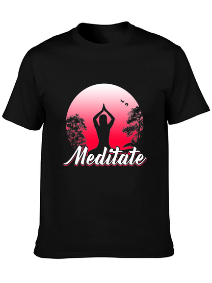 Meditate Graphic Tee - Yoga Silhouette T-Shirt