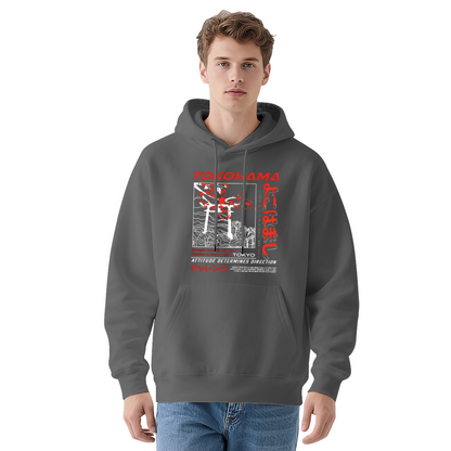 Yokohama Tokyo City Vibe Japanese Street?Art Print Hoodie