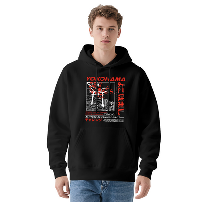Yokohama Tokyo City Vibe Japanese Street?Art Print Hoodie