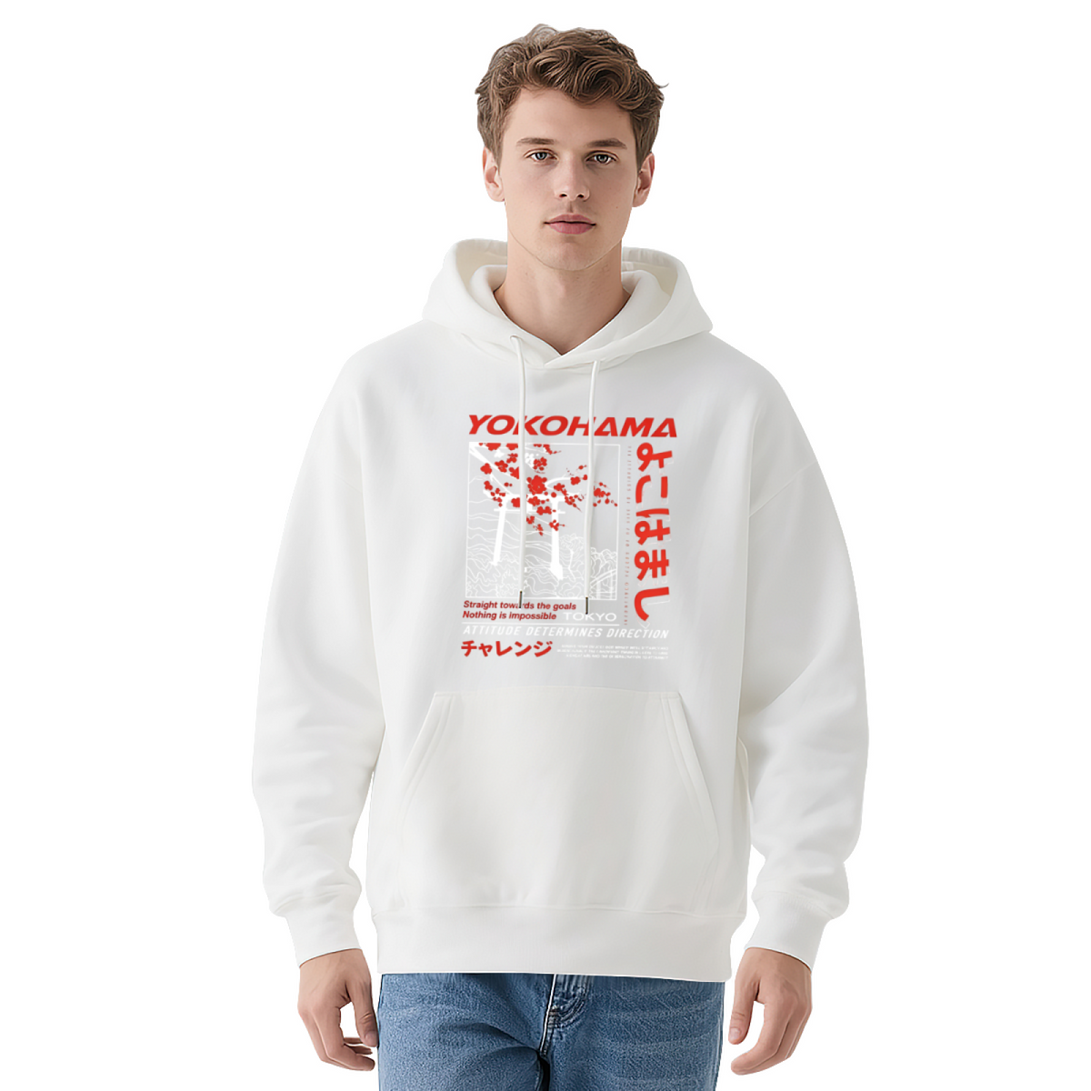 Yokohama Tokyo City Vibe Japanese Street?Art Print Hoodie