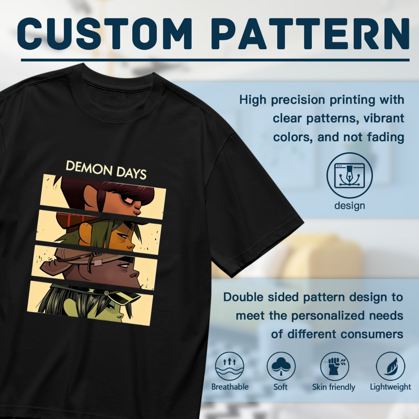 Demon Days Gorillaz Classic Album Fan T-Shirt