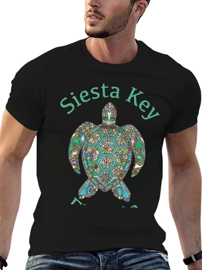 Siesta Key Turtle Graphic Tee - Black