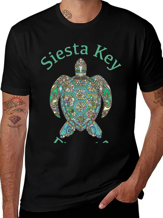 Siesta Key Turtle Graphic Tee - Black