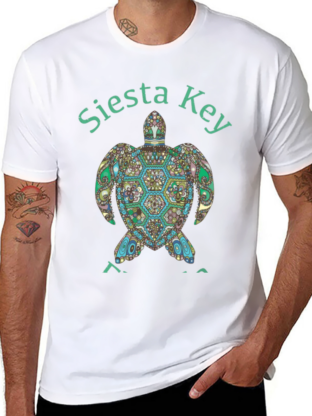 Siesta Key Turtle Graphic Tee - Black