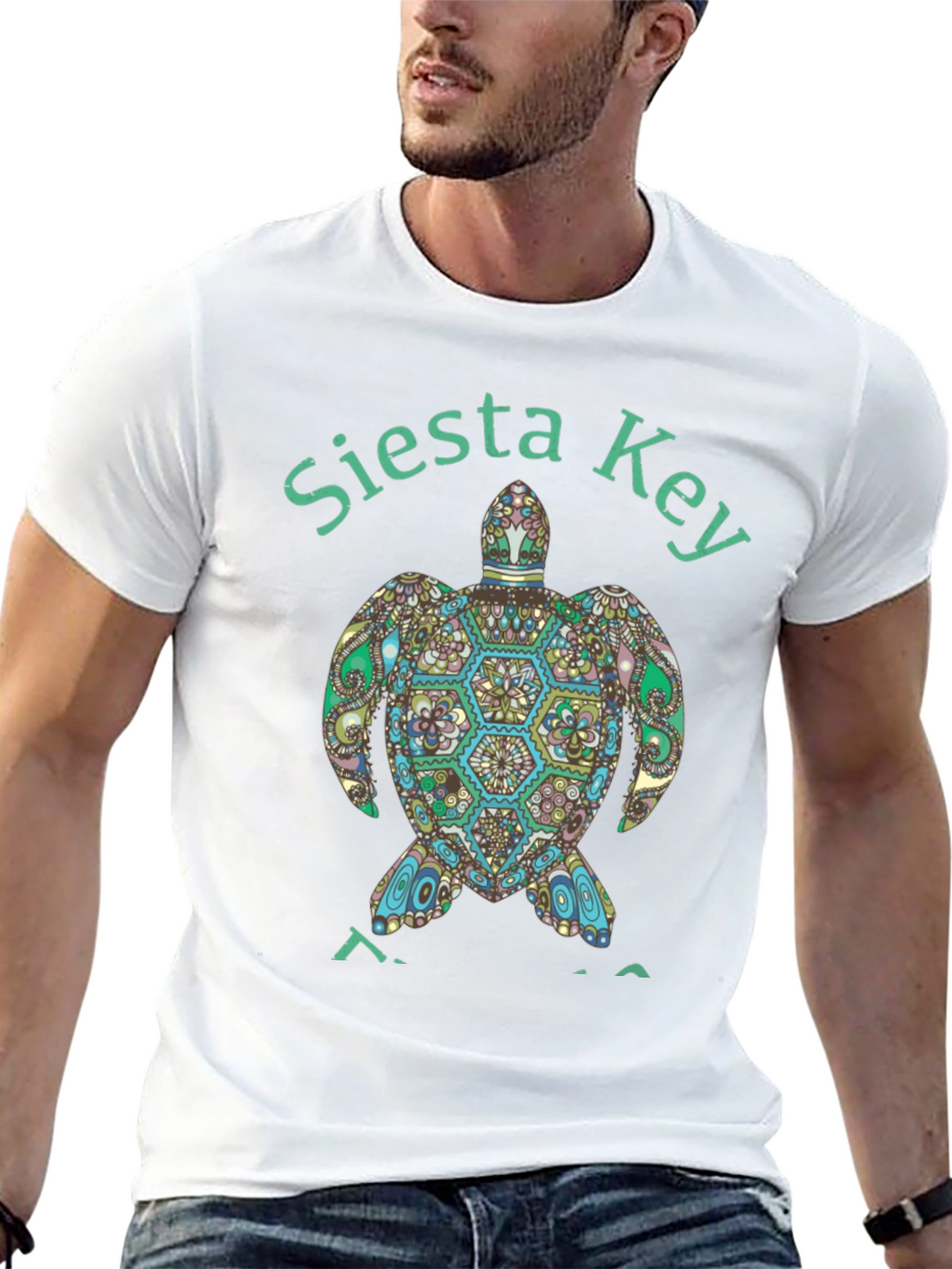 Siesta Key Turtle Graphic Tee - Black