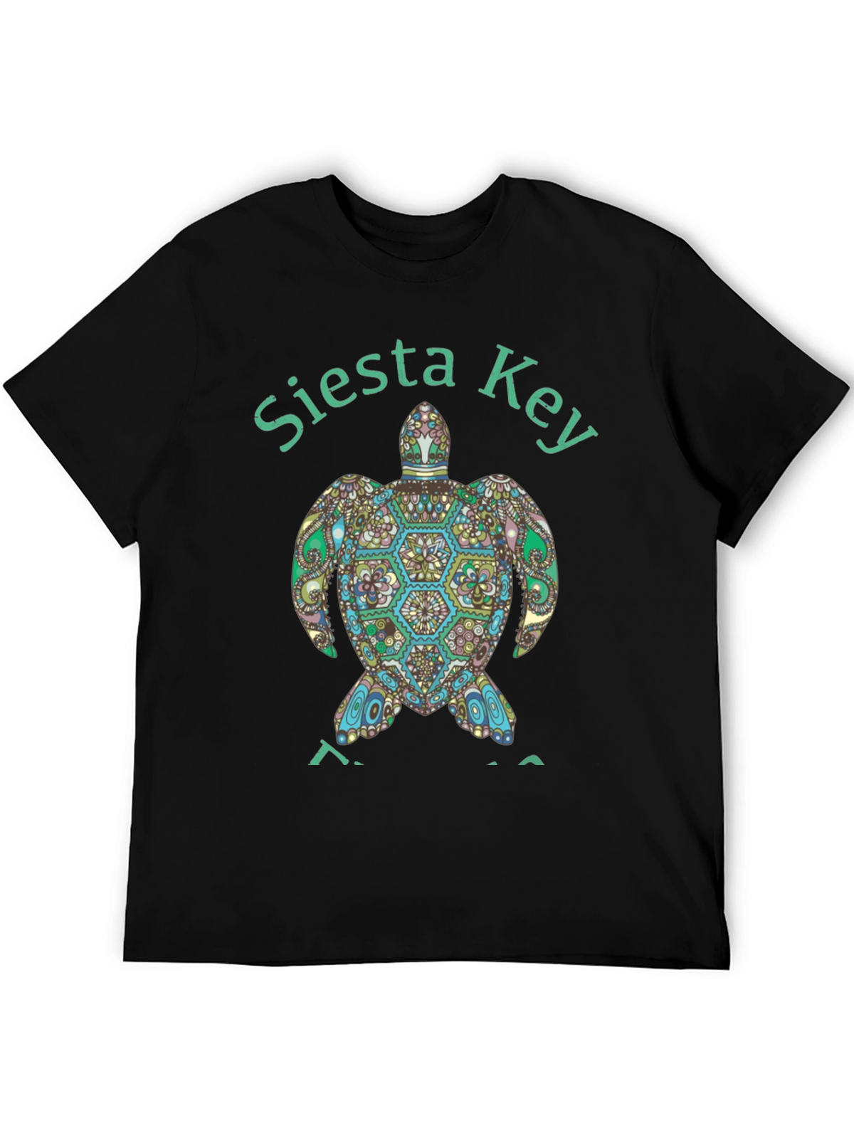Siesta Key Turtle Graphic Tee - Black