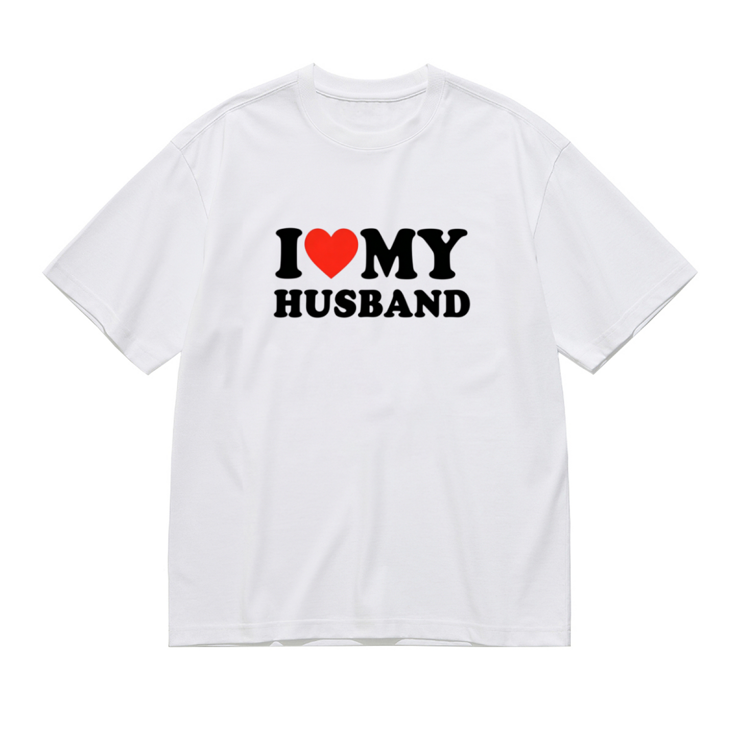 I Love My Husband Heart Print Plus Size Women T-Shirt
